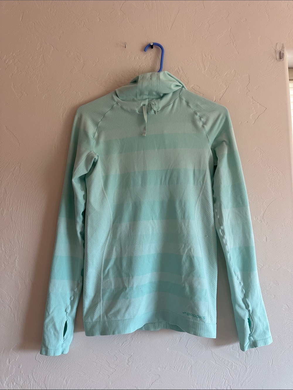 Brooks Mint Green Hooded Long-Sleeve Pullover
